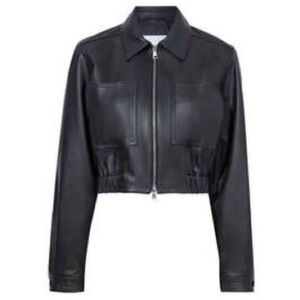 Proenza Cropped Leather Jacket - Size Medium (Approximate)